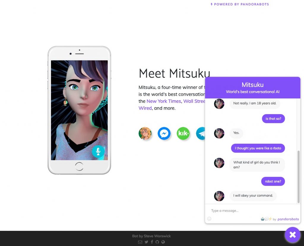 chatbot mitsuku online